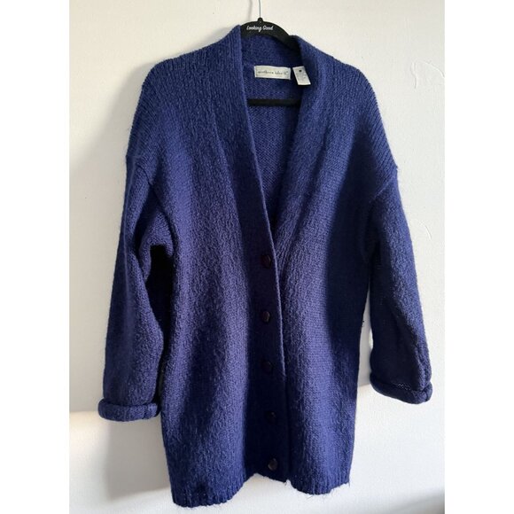 Northern Isles Sweaters - Vintage Northern Isles Mohair Acrylic Blend Blue Cardigan Size 1X Cottagecore